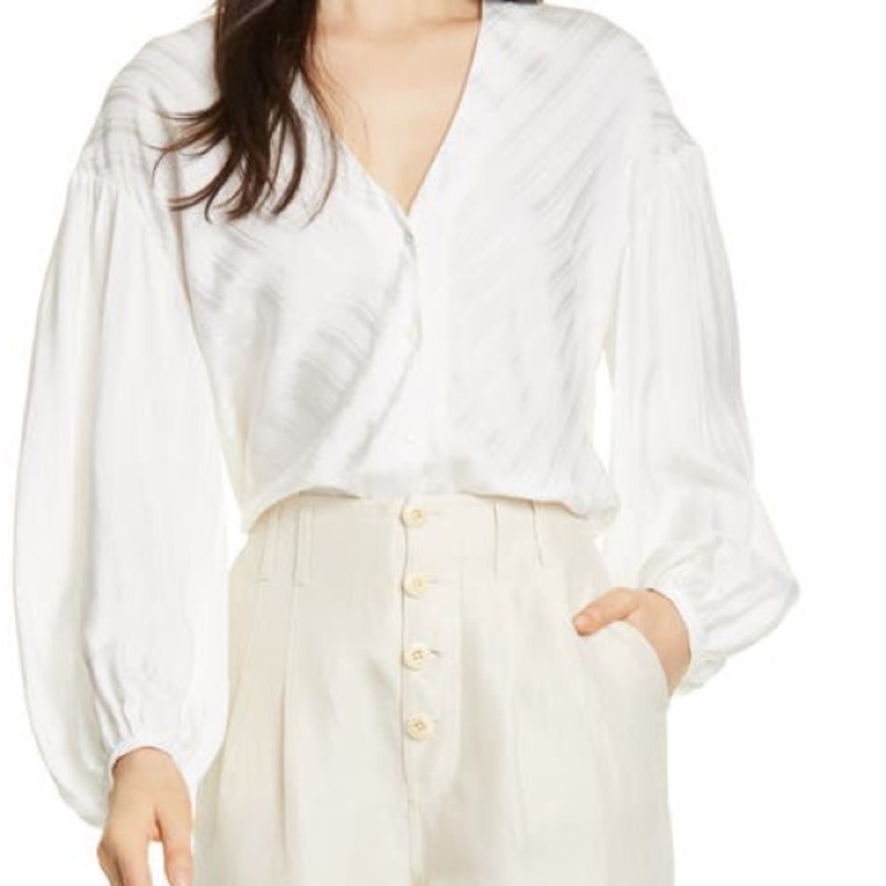 Joie Cadmar Satin Button Down Blouse XS NWT
